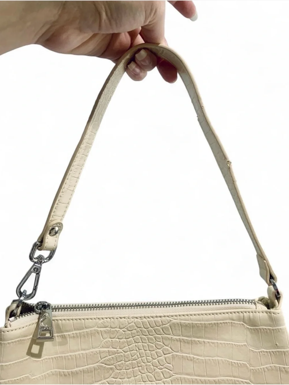 JW PEI Eva Shoulder Bag – Ivory Croc (90s Vintage Style)